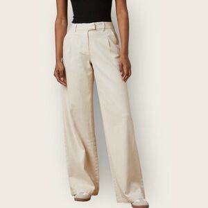 American Eagle Outfitters Cream Trouser Wide Leg Pants